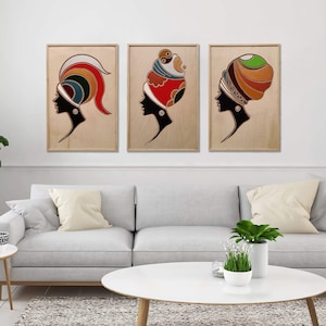 Wood African, Black Women Portrait, African Ethno woman, Abstract Wall Art, Contemporary artwork, Minimalist Collage, Livingroom Decor, Wood