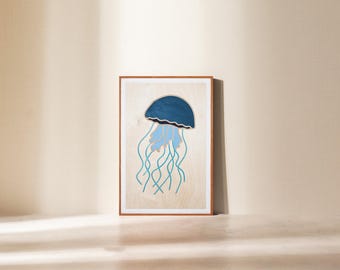 Jellyfish Wood Wall Art, Painting Wood Wall Art, Marine Wall Art, Wood Wall Hanging, Painting Wall Art