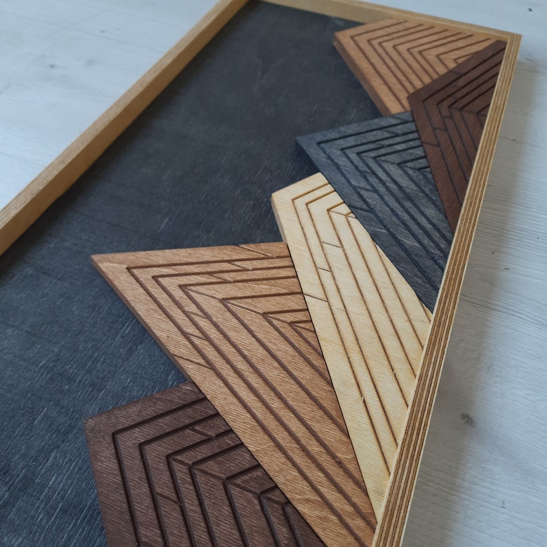 Mountain Wood Wall Art Painting Wood Wall Art Vertical Wall Etsy