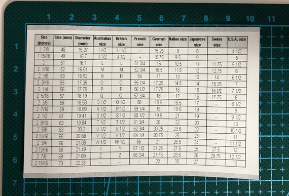 Etsy Ring Size Chart