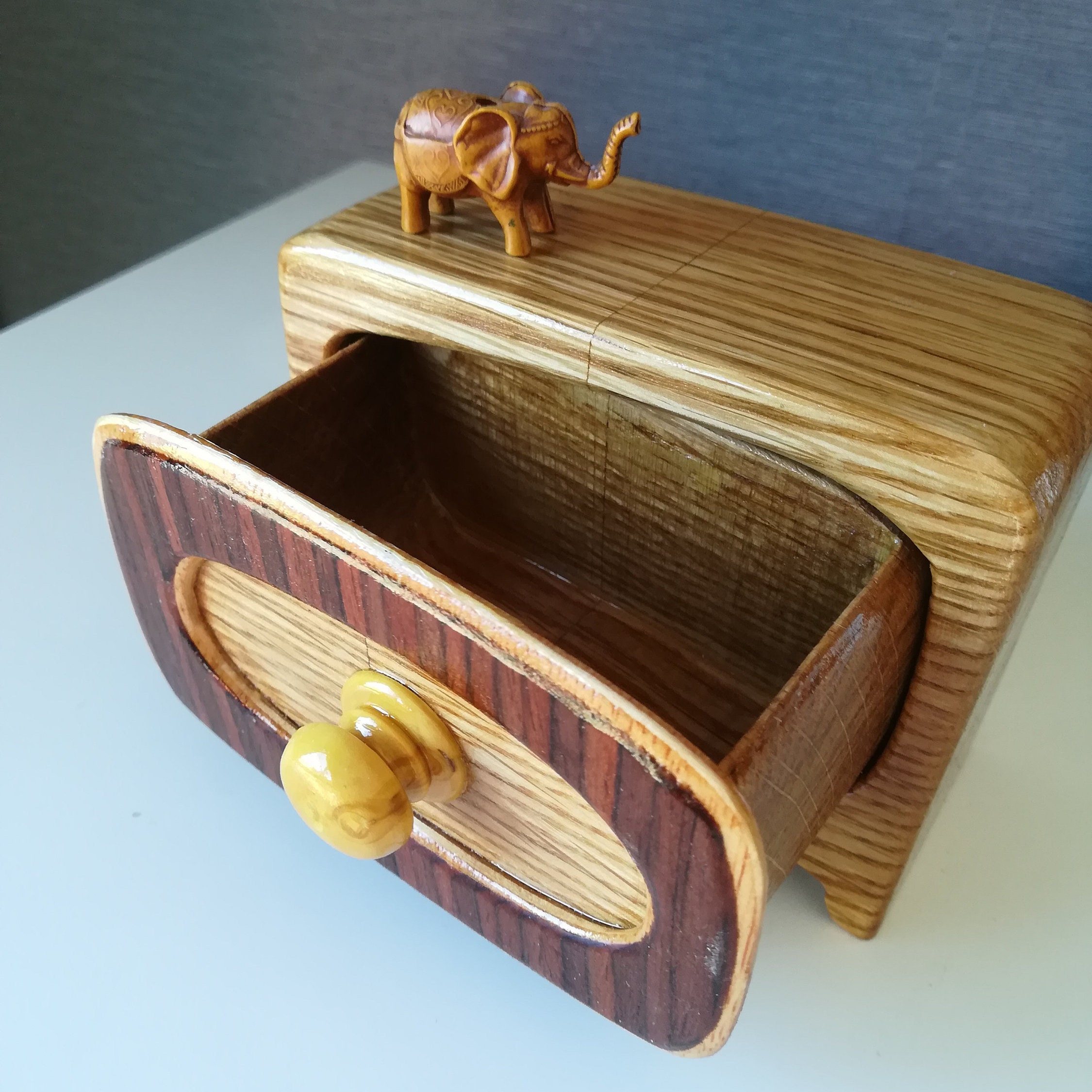 Solid wood jewelry box Oak box Mini solid oak furniture Etsy