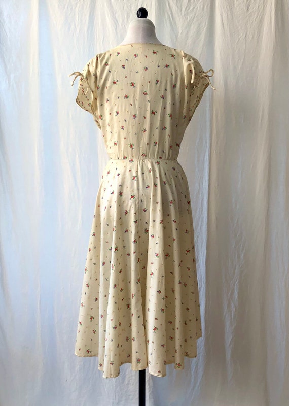 Vintage 70s Floral Cotton Dress S - image 4