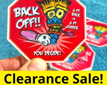 Back Off 3-inch Sticker, Antisocial Club Decal and Five Finger Death Punch - Clearance Sale!