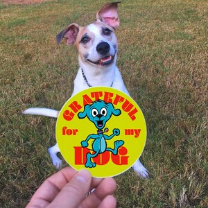 Grateful Dead Inspired Sticker Blue Dancing Dog, Grateful For My Dog image 5