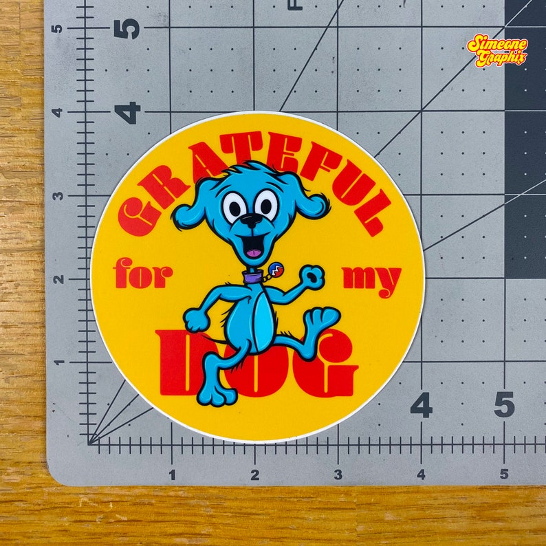 Grateful Dead Inspired Sticker Blue Dancing Dog, Grateful For My Dog image 4