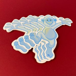 4 Dancing Blue Yeti Sticker Bigfoot's Pal, Abominable Snowman Decal image 5