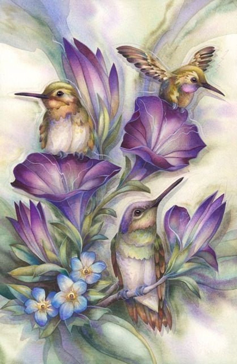 Diamond Painting Kit Birds In Flowers Mosaic Diamonds Birds Embroidery Diamond Embroidery Paint With Diamonds Diamond Paintings Full Drill