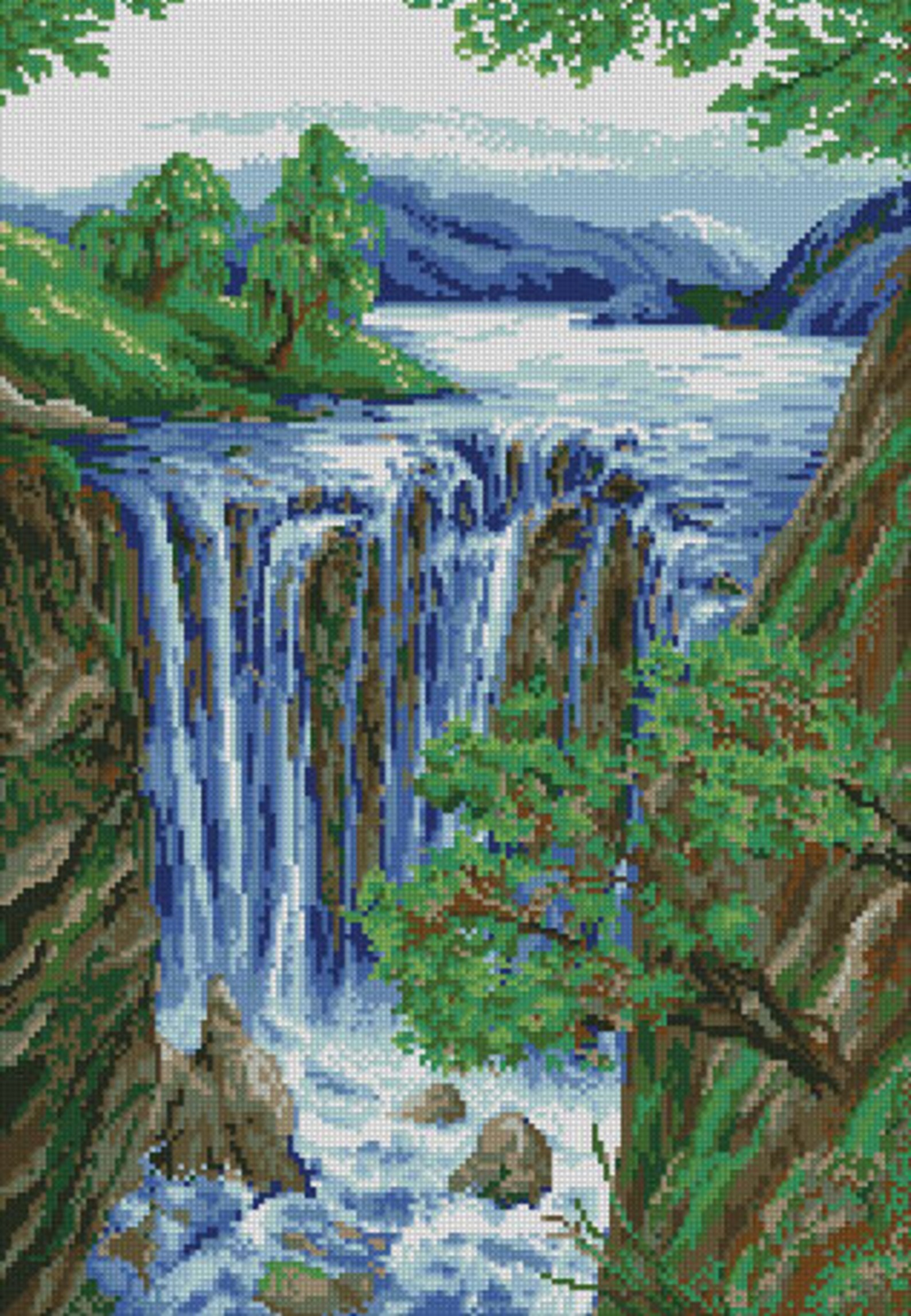 Diamond Painting Kit Waterfall Mosaic Diamonds Diamond Etsy UK