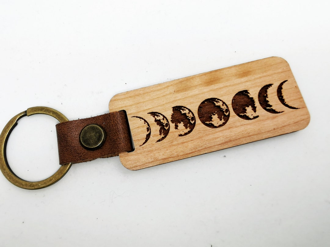 Moon Keyring, Lunar Phases Keyring, Personalised Moon Gift, Astro ...