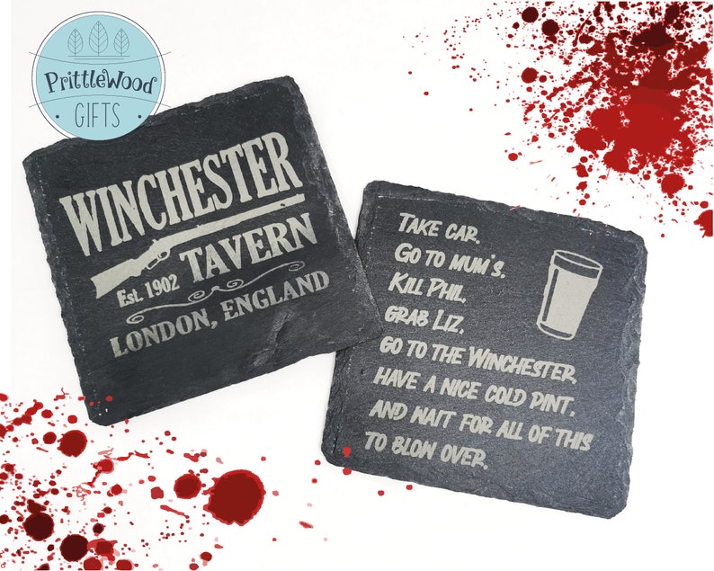 Shaun of the Dead Coasters Winchester Coasters Etsy UK