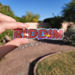 HOLOGRAFISCHE riddim-sticker, edm-sticker, dubstep-sticker, elektronische dansmuzieksticker, rave-sticker