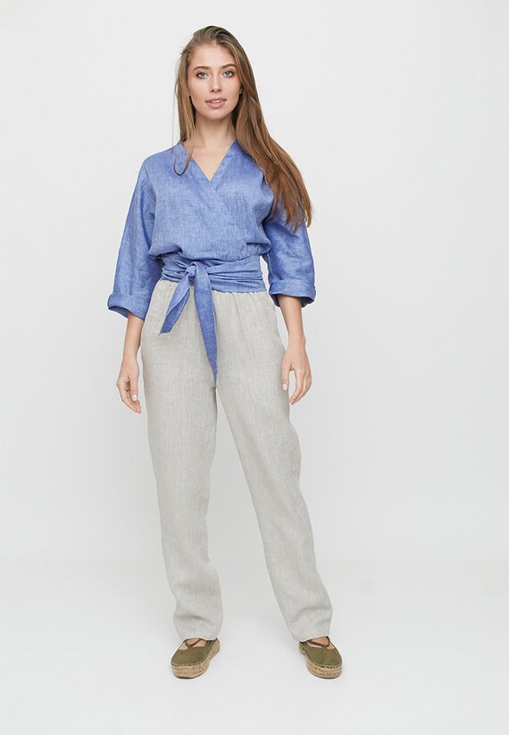 m and s linen trousers womens