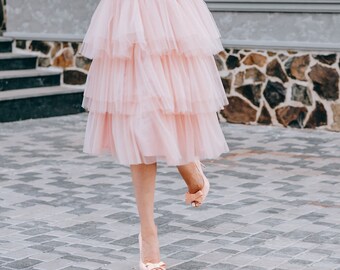 ruffle tiered tulle skirt