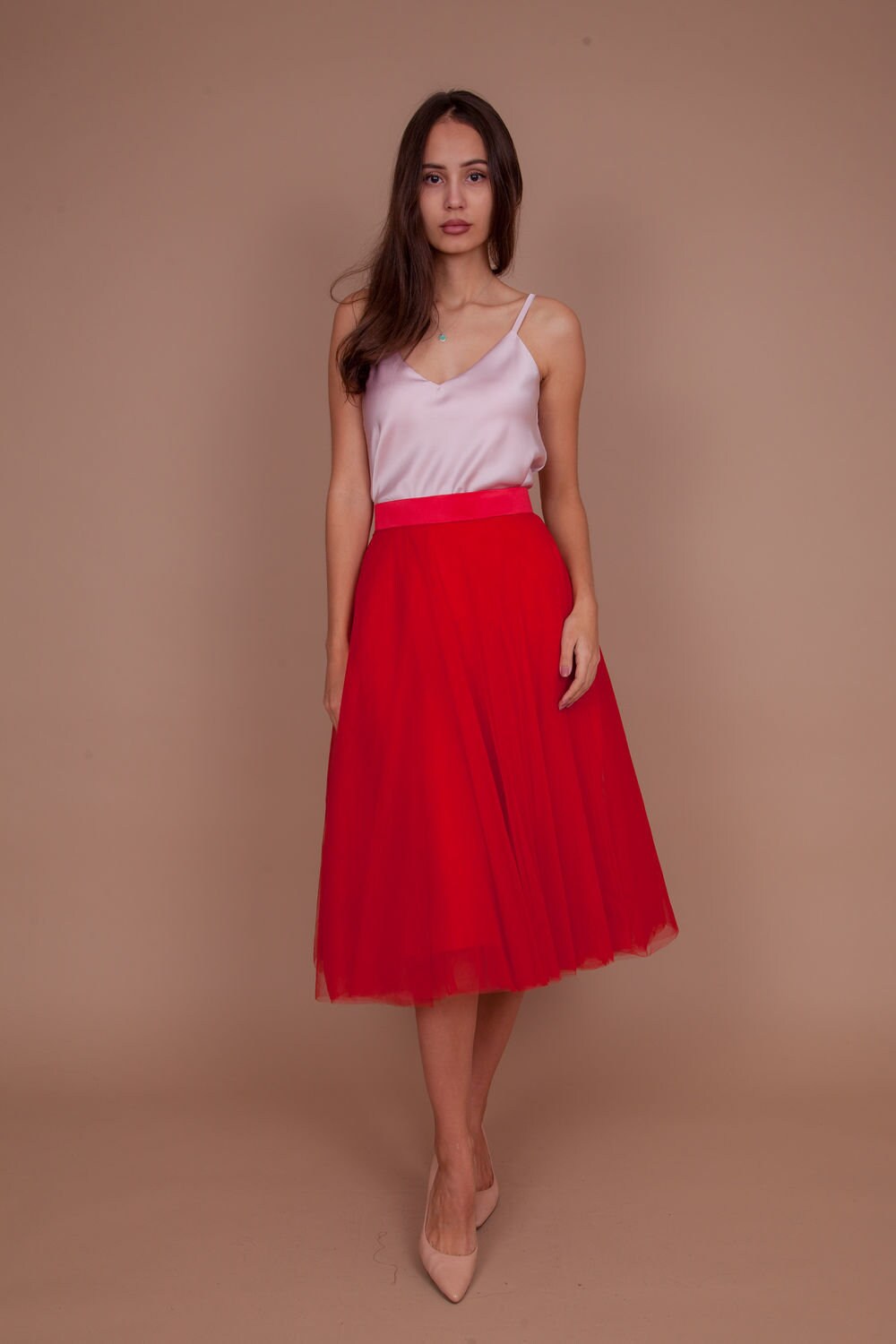 Red tulle skirt woman Wedding photoshoot dating tutu Etsy