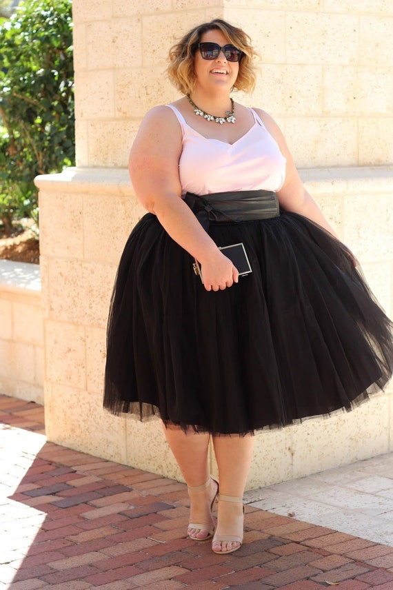 Falda de tul de mujer con curvas Falda de tul de talla grande - Etsy México