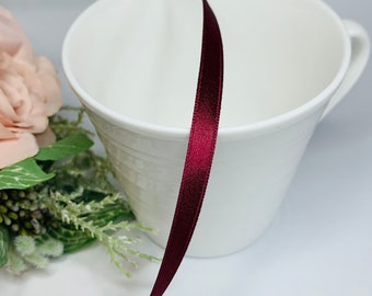 1//8/" Rich Red Wine Craft Sew Knit Narrow Double-sided Ribbon 10 metres 3mm