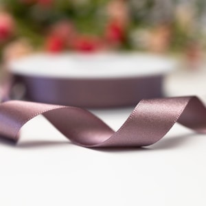 Double sided satin Ribbon dark lilac, Lilac Mist Berisford's Ribbon, Eco Friendly Ribbon Choice of colours, Craft Ribbon, 9797