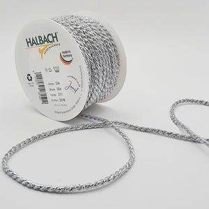 6mm silver Cord, Metallic Braided Cord, Lurex Cord, Christmas Craft, Jewellery, Hair Crafts, lurex cord, shiny cord, gold cord,