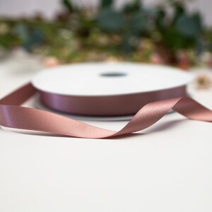 Dusty Rose Pink Double Faced satin Ribbon, wedding ribbon, Berisford's Ribbon, Eco Friendly Ribbon, Craft Ribbon image 2