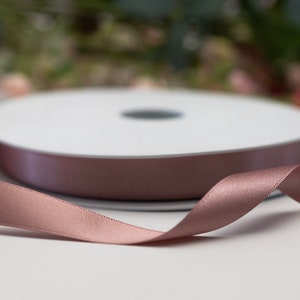 Dusty Rose Pink Double Faced satin Ribbon, wedding ribbon, Berisford's Ribbon, Eco Friendly Ribbon, Craft Ribbon image 1