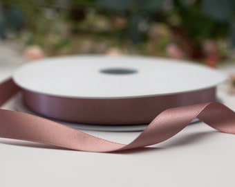 Dusty Rose Pink Double Faced satin Ribbon, wedding ribbon,  Berisford's Ribbon, Eco Friendly Ribbon, Craft Ribbon