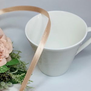 Champagner Peach Band, Double Faced Satin Band, in Rollen oder Schnittlängen, Luxus Band