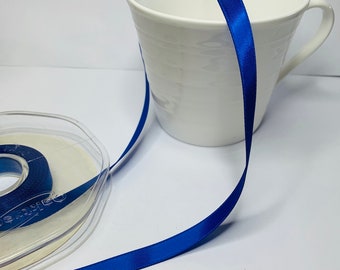 Blue satin ribbon, Double Faced Satin Ribbon, in reels or cut lengths, gift wrapping, Craft Ribbon