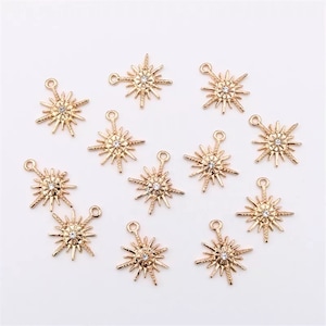 Charms for jewellery making, Sun charms, Silver or gold Charms, Charms for Bracelet, Charms for Necklace, Craft supplies Pack of 5