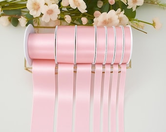 Nastro rosa pallido: Berisfords, riciclato, ecologico, prodotto nel Regno Unito, raso double face