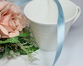 Light Blue ribbon, Double Faced Satin Ribbon, in reels or cut lengths