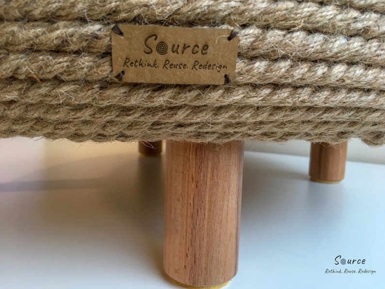 Handmade Jute Rope Ottoman Upcycled Car Tire One of a Kind Etsy