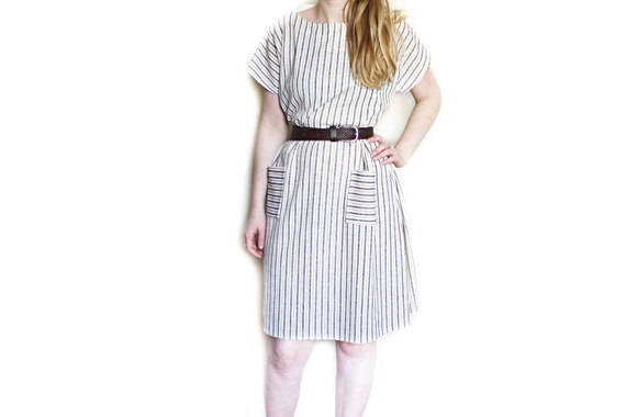 Vintage striped shift dress - image 1