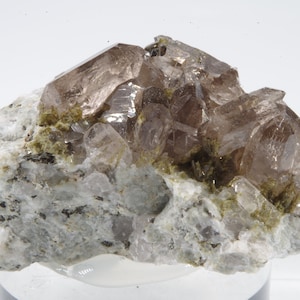 Smoky quartz Epidote, Mont-Blanc, Alps, France 4.5x2x2.5cm