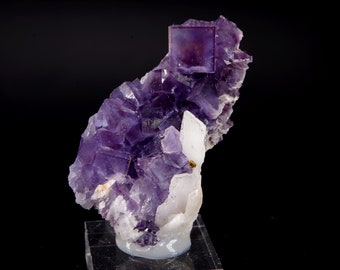 FLUORITE, Barite, Chalcopyrite Saint Péray, Ardèche, France 3x2.2x3.7cm 17g