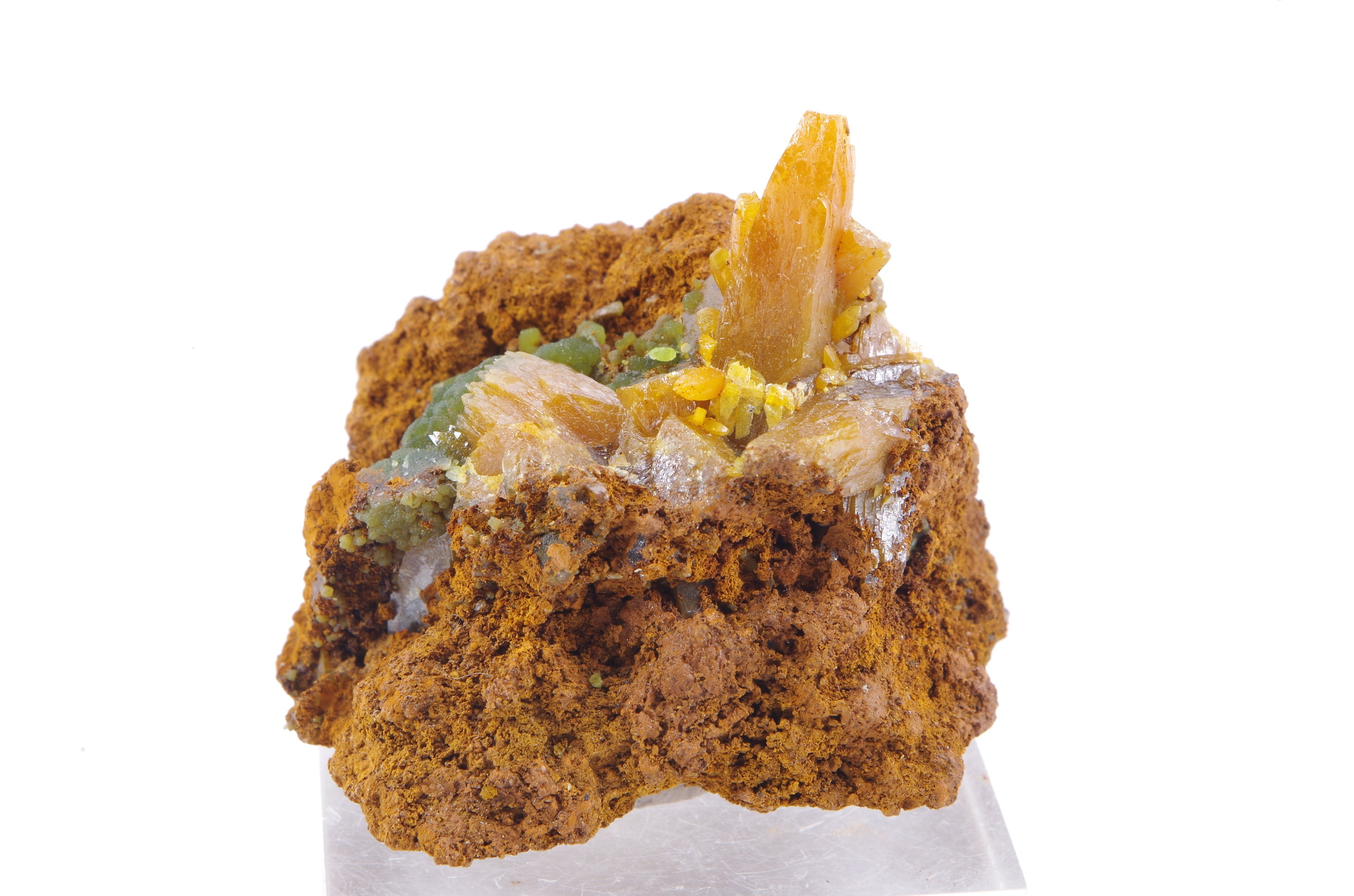 Wulfenite Mimetite Ojuela, Mapimi, Durango Mexique 3x3cm 21Gr