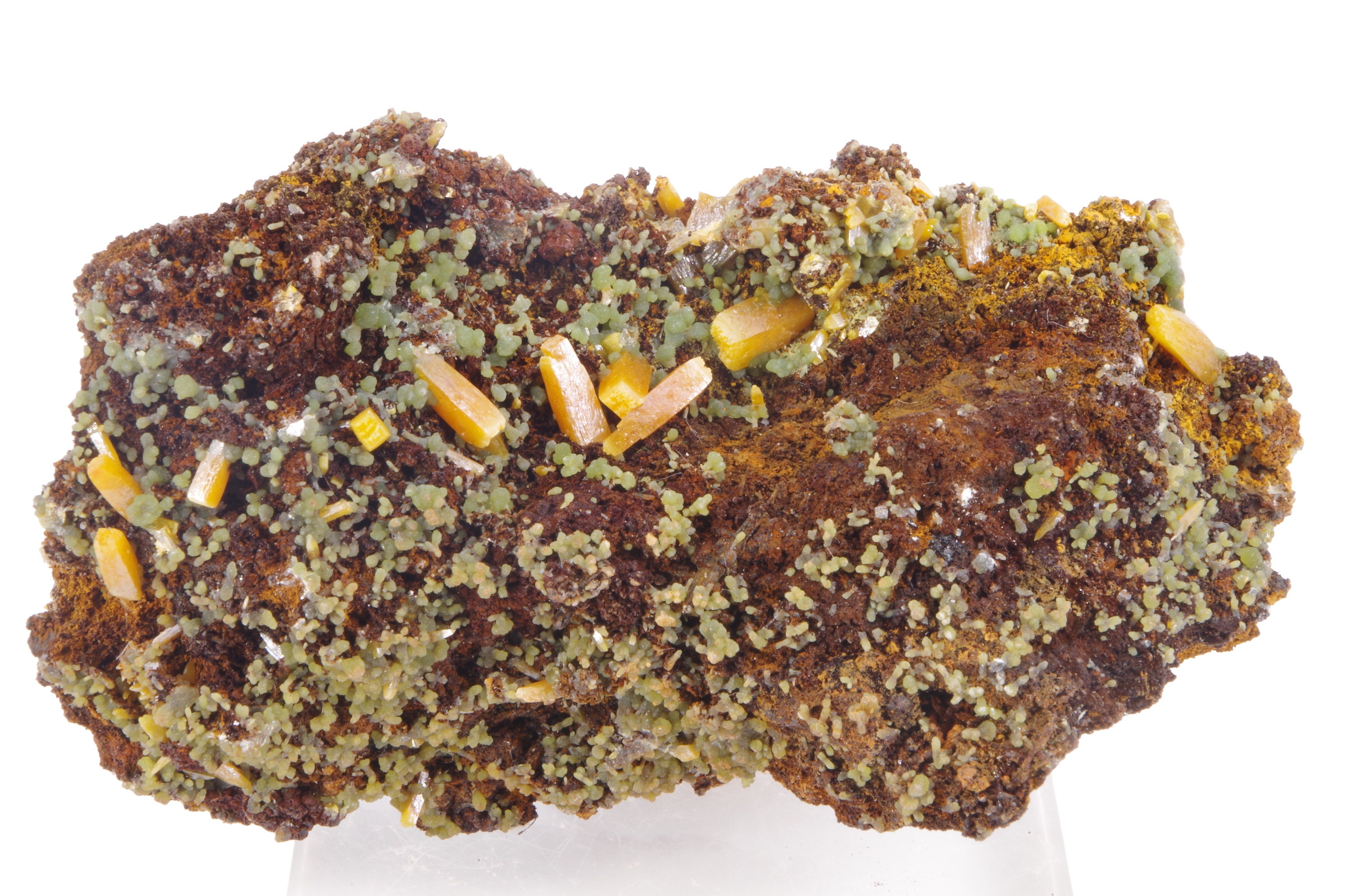 Wulfenite + Mimetite Ojuela, Mapimi, Durango Mexique 8x4.5x2.5cm 82Gr