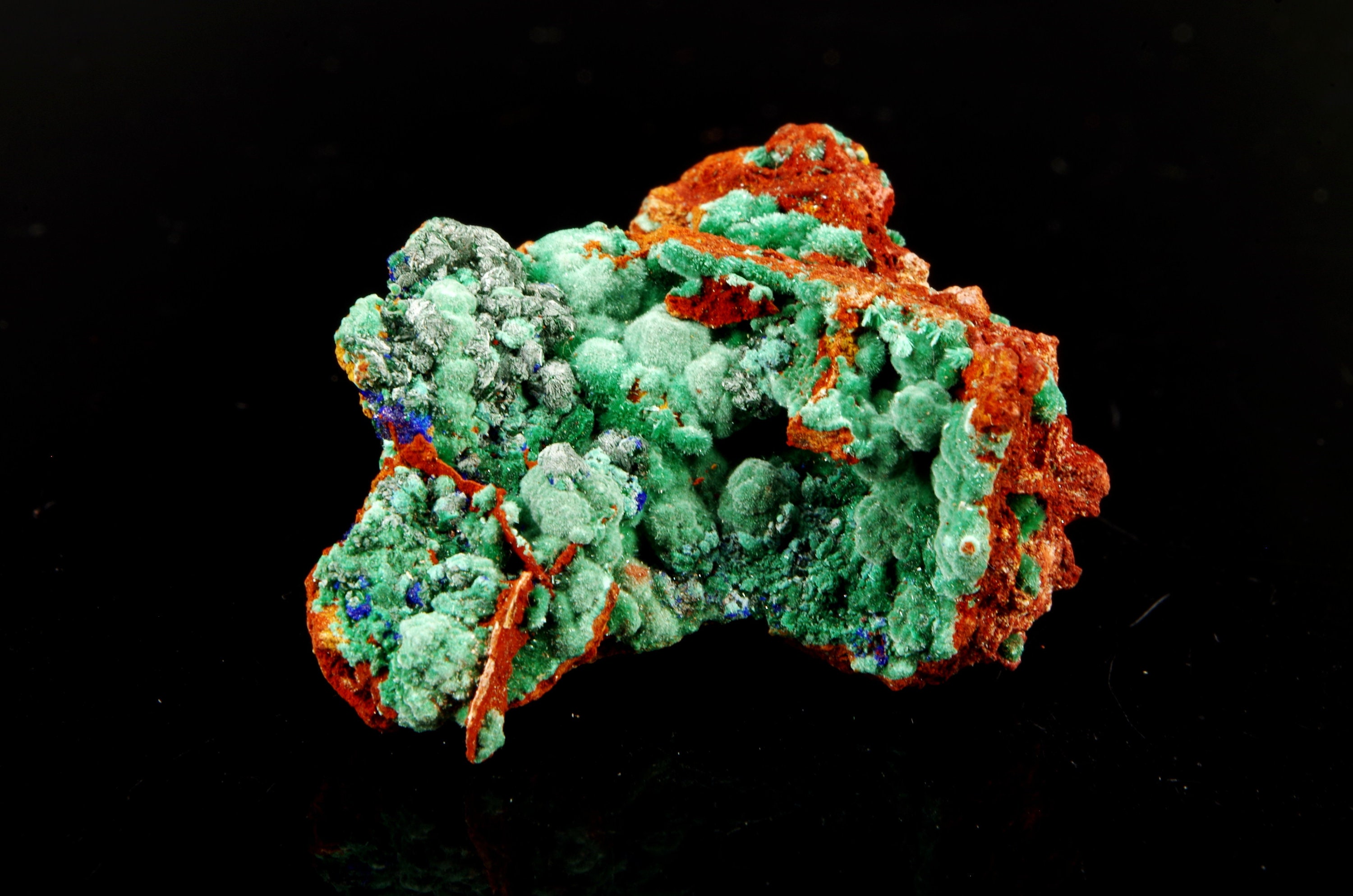 Azurite Psm Malachite Olivenite Lavrion Mine Grèce/Greece 3.5x2.5x1.5cm 11G