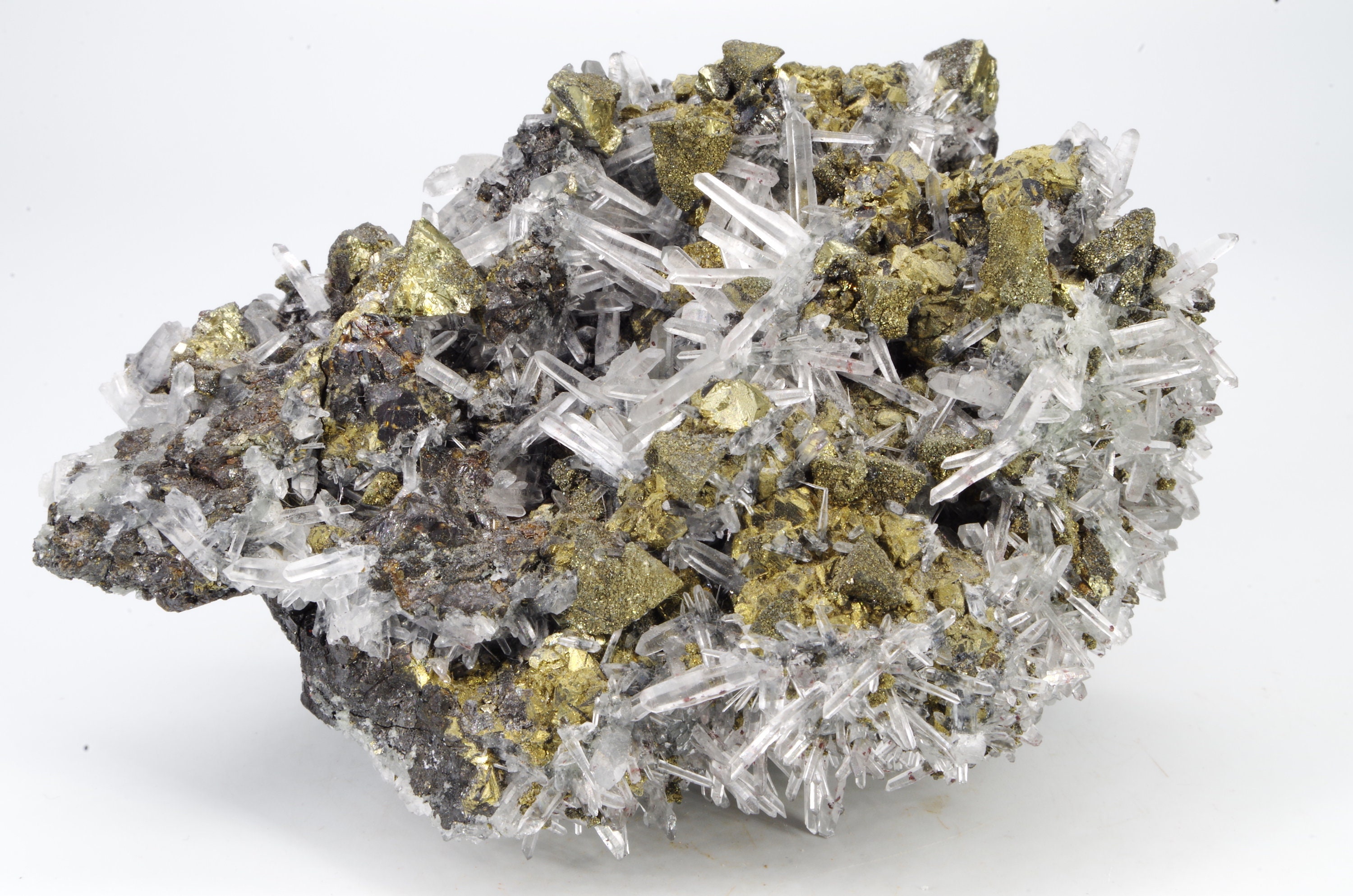 Quartz Chalcopyrite Sphalérite Huaron Mine Pérou/Peru 10x7x5cm 421G