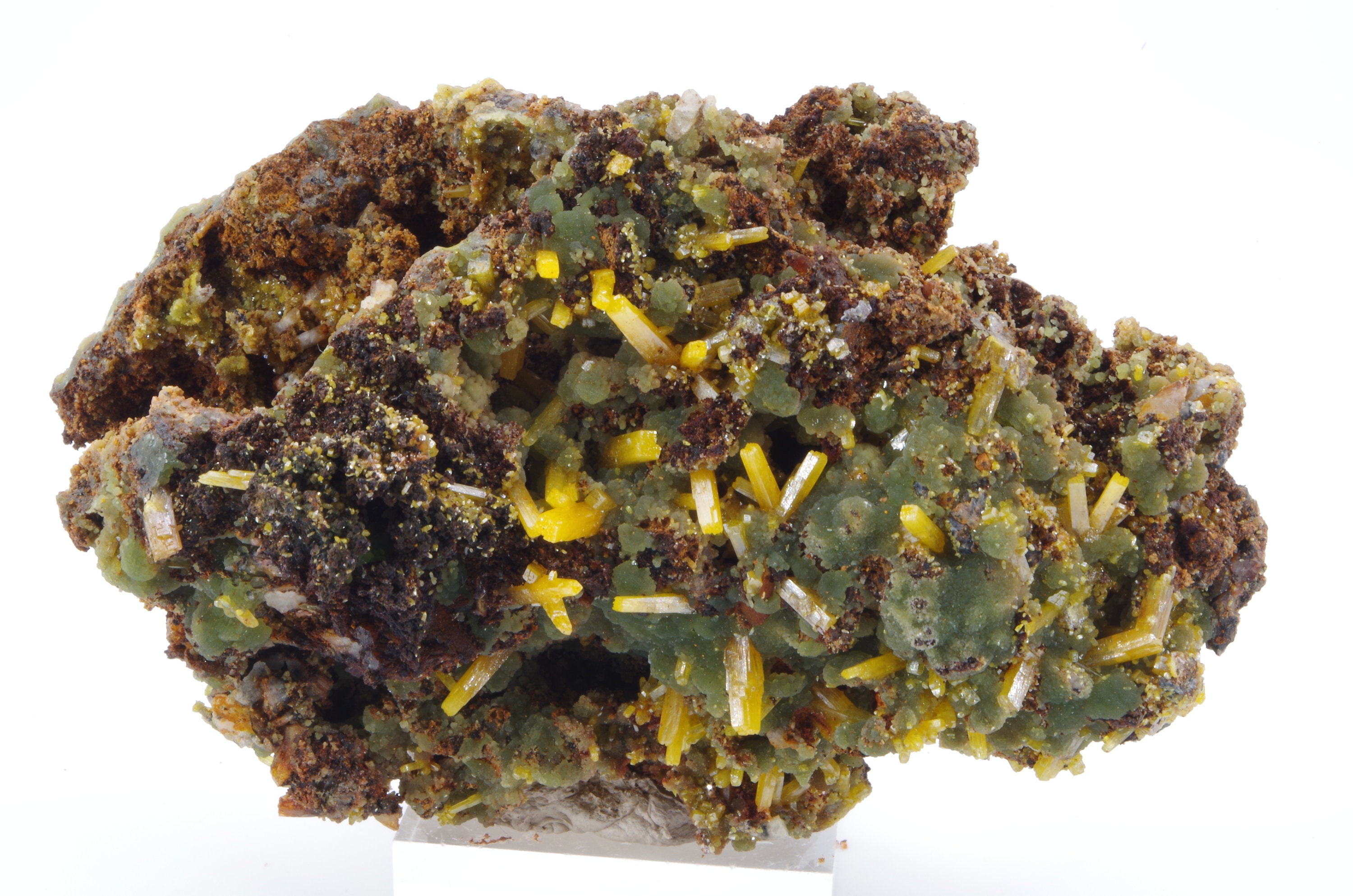 Wulfenite + Mimetite Ojuela, Mapimi, Durango Mexique 8x5cm 124Gr