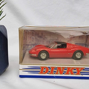 Dinky car, Ferrari dino 246 GTS, red Ferrari car model, Ferrari car model, dinky Ferrari