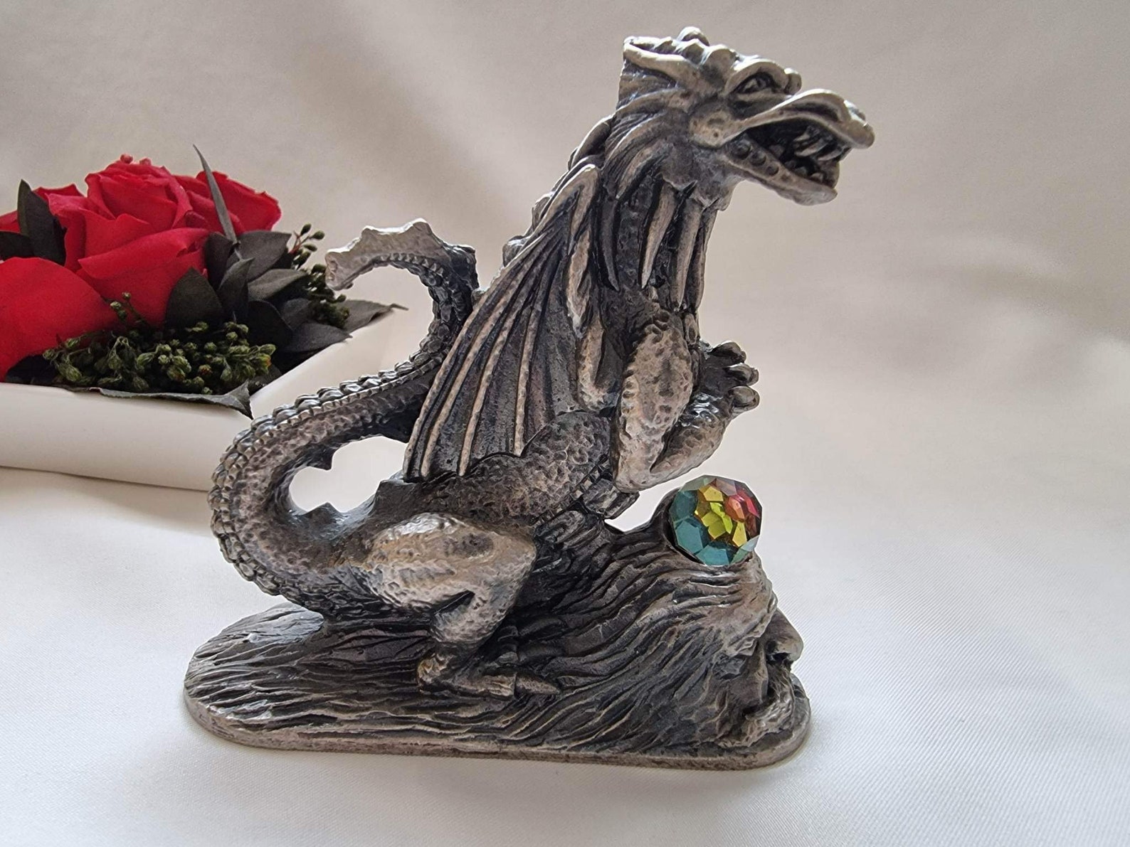 Pewter Dragon Figurine, Myth and Magic, Dragon Figurine, Tudor Mint
