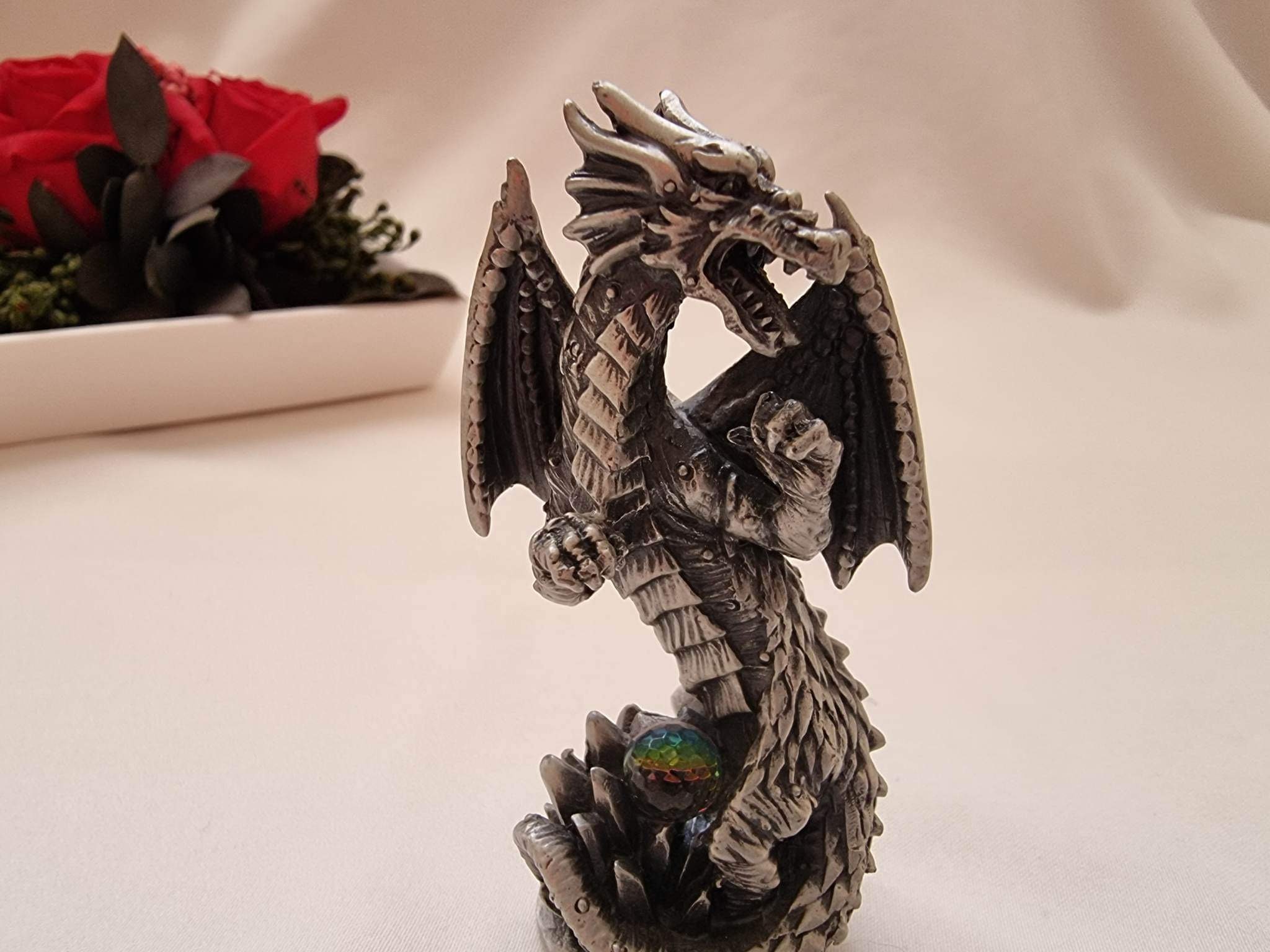 Pewter Dragon Figurine Myth and Magic Dragon Figurine Small Etsy