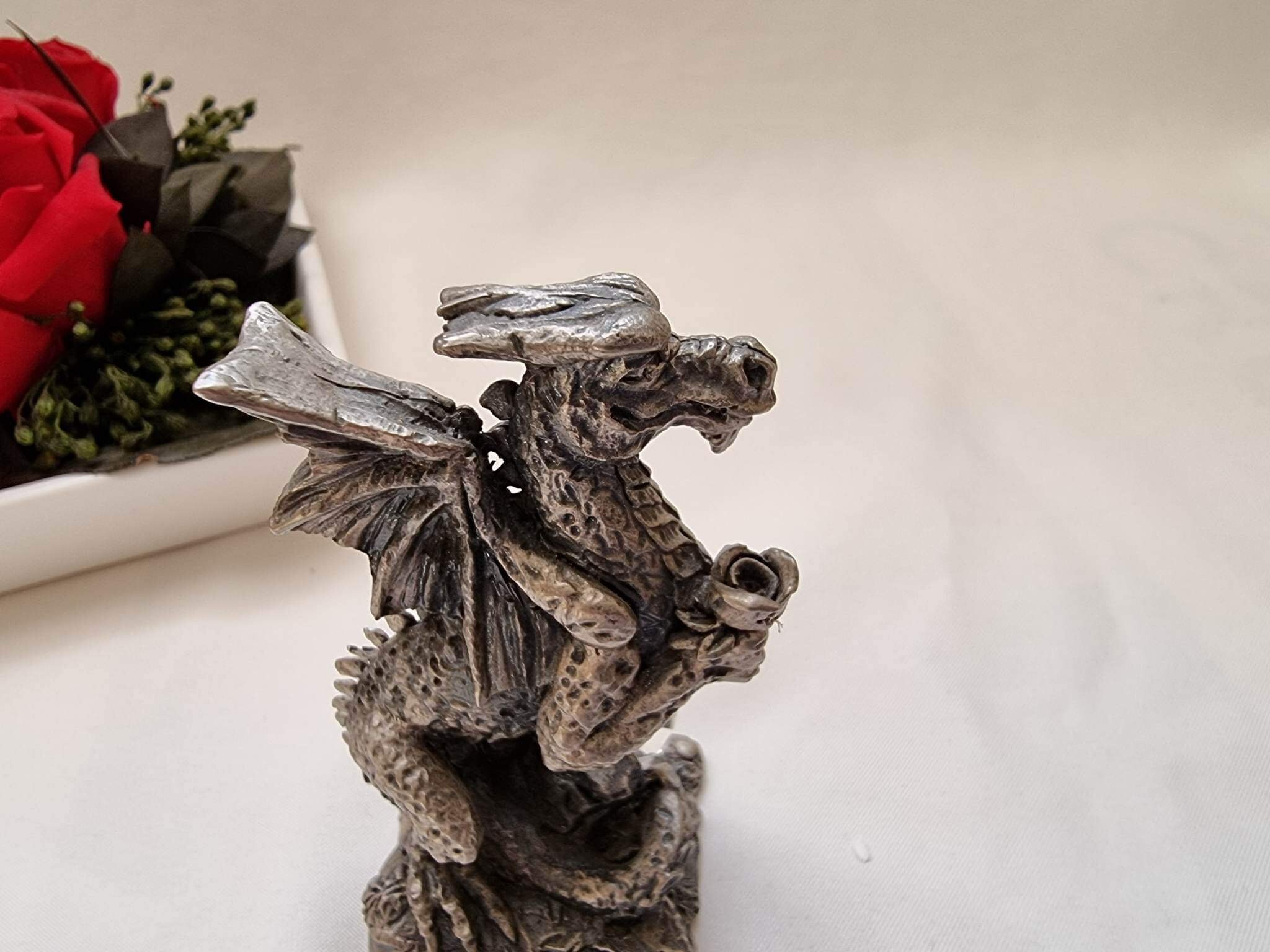 Tudor Mint Dragon Dragon Figurine Pewter Dragon Figurine Etsy
