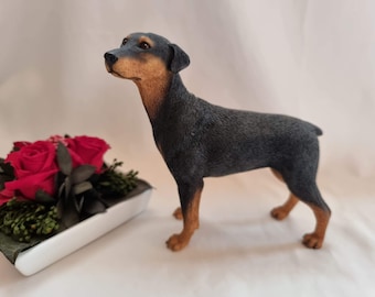 Hondenbeeldje, Dobermann-hondenbeeldje, hondenbeeldje van hars