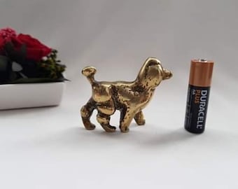 Brass poodle, brass dog figure, brass animals, poodle figurine, dog figure