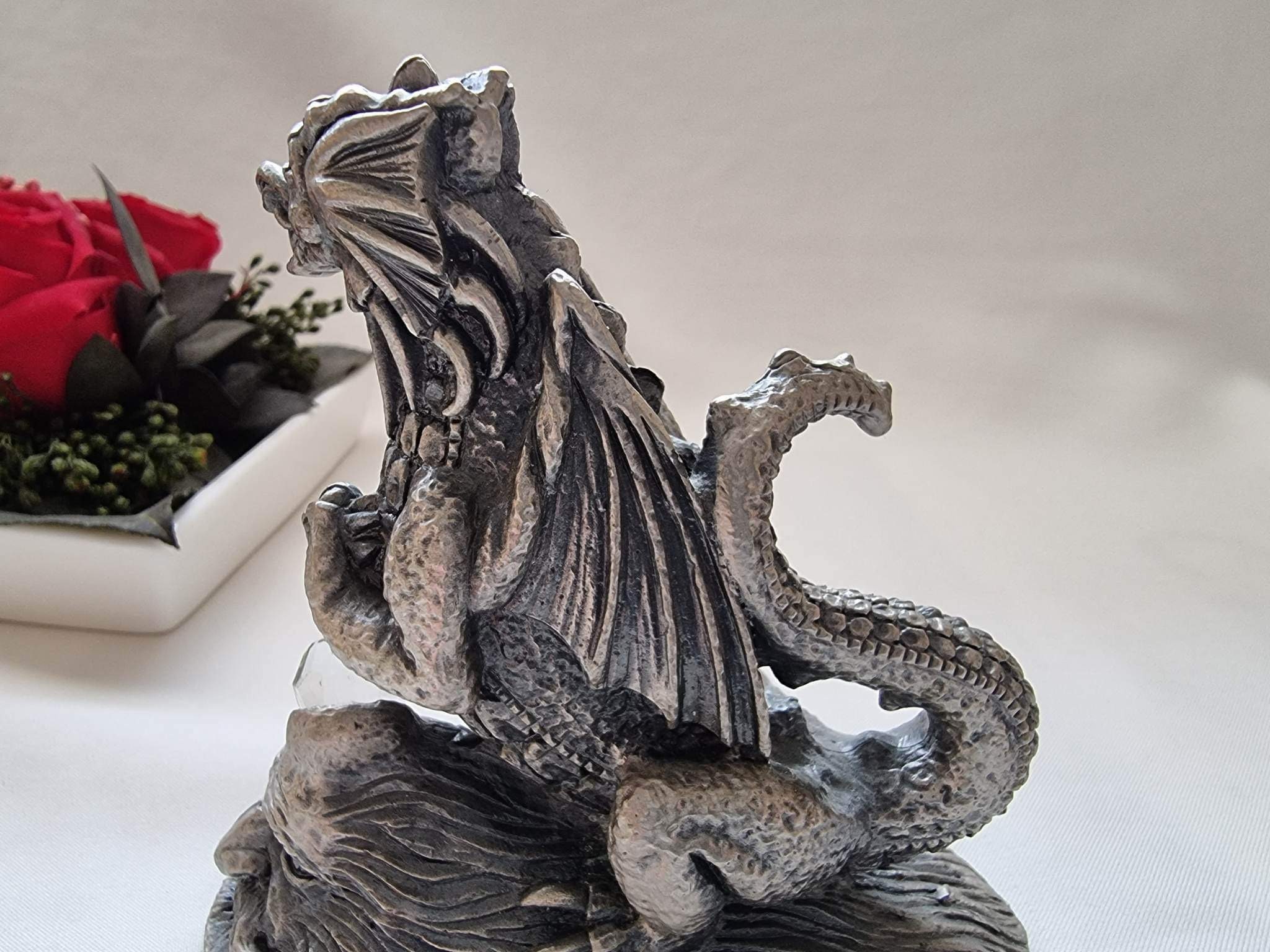 Pewter Dragon Figurine, Myth and Magic, Dragon Figurine, Tudor Mint