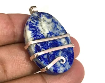 Pendentif en argent sterling forgé avec lapis-lazuli