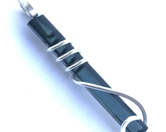 Pendentif en cristal de tourmaline bleue, pierre précieuse indicolite d'Afghanistan