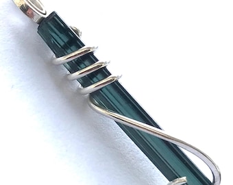 Indicolite Tourmaline Pendant – Paraiba Blue Crystal, Afghanistan