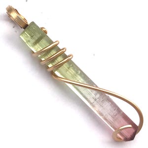 14K Gold Wassermelone Turmalin Anhänger Turmalin Schmuck in Healing Crystal Pink Turmalin Halskette perfekt für Geschenk